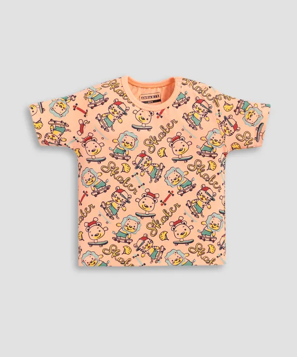 Orange_Soft_Cotton_Solid_Round_Neck_T-Shirt_For_Baby_Boys
