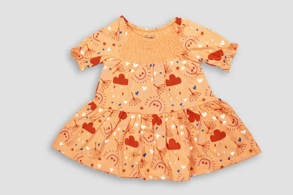 ORANGE_COLOR_100%_COTTON_DRESS_FOR_INFANT_GIRLS