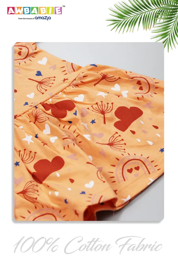ORANGE_COLOR_100%_COTTON_DRESS_FOR_INFANT_GIRLS