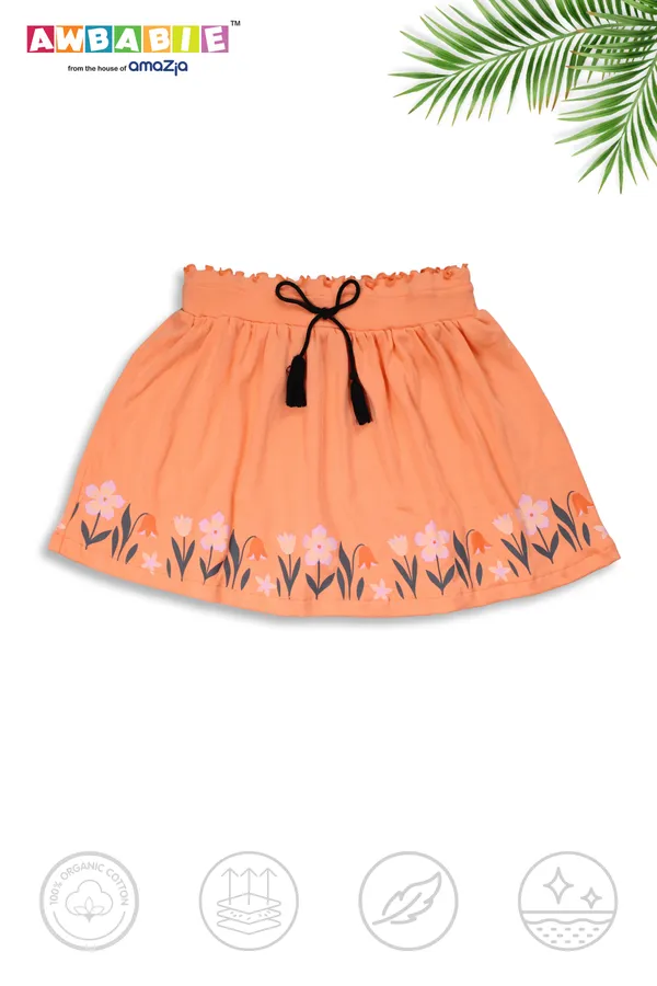 Orange_100%_Cotton_Skirts_For_Infant_Girls