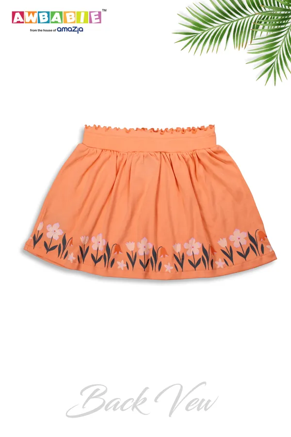 Orange_100%_Cotton_Skirts_For_Infant_Girls