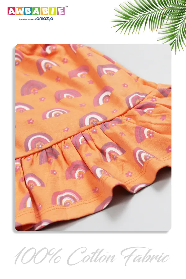 Orange_Soft_Cotton_Regular__Casual_Skirt_Baby_Girls