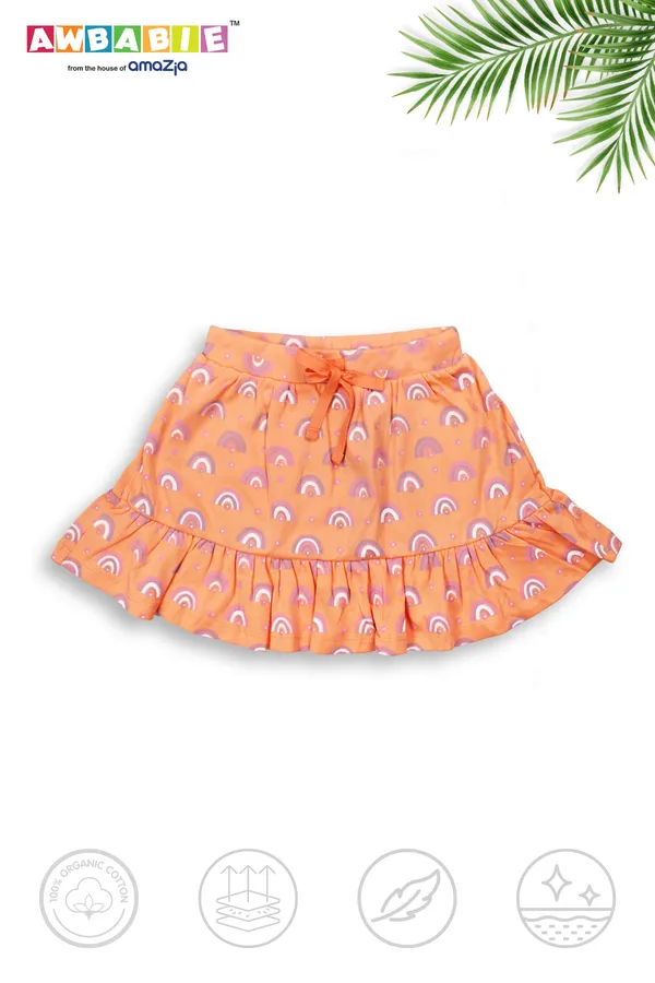Orange_Soft_Cotton_Regular__Casual_Skirt_Baby_Girls