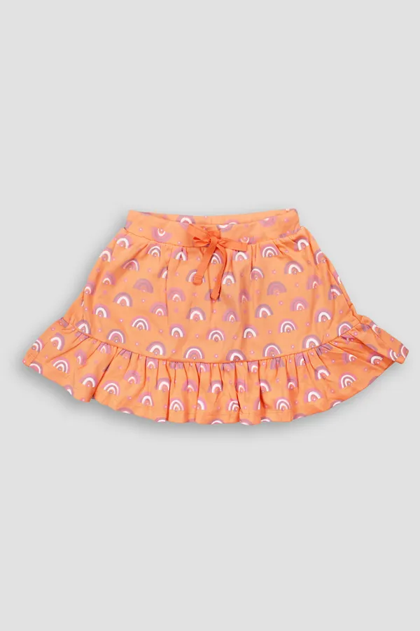 Orange_Soft_Cotton_Regular__Casual_Skirt_Baby_Girls