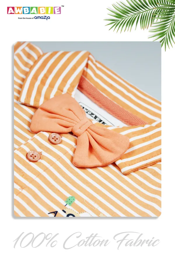 Peach_100%_Cotton_Rompers_For_Infant_Boys