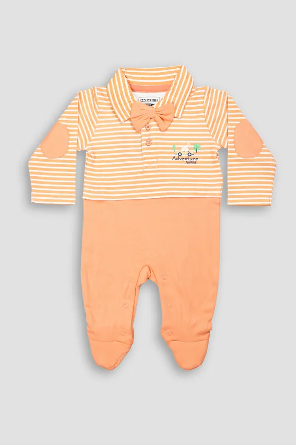 Peach_100%_Cotton_Rompers_For_Infant_Boys