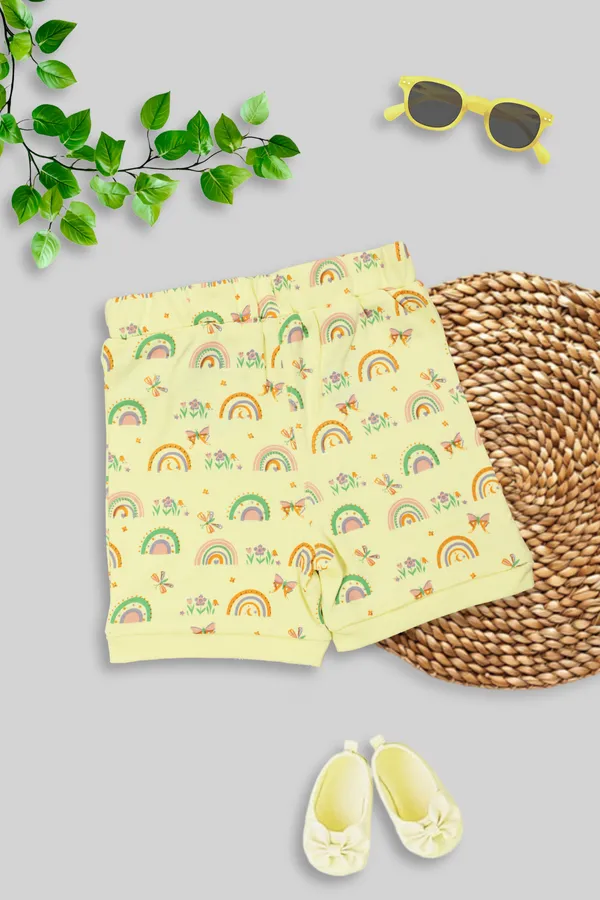 Yellow_100%_Cotton_Shorts_For_Infant_Girls
