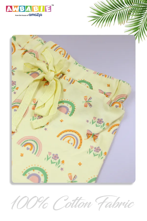 Yellow_100%_Cotton_Shorts_For_Infant_Girls