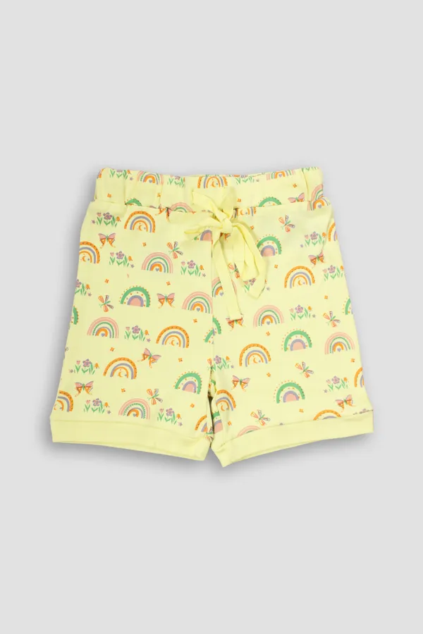 Yellow_100%_Cotton_Shorts_For_Infant_Girls