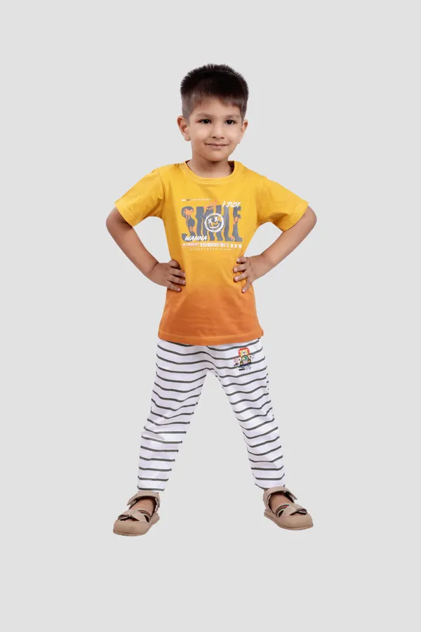 Yellow_Soft_Cotton_Regular_T-Shirt_And_Pant_For_Boy_(Combo)
