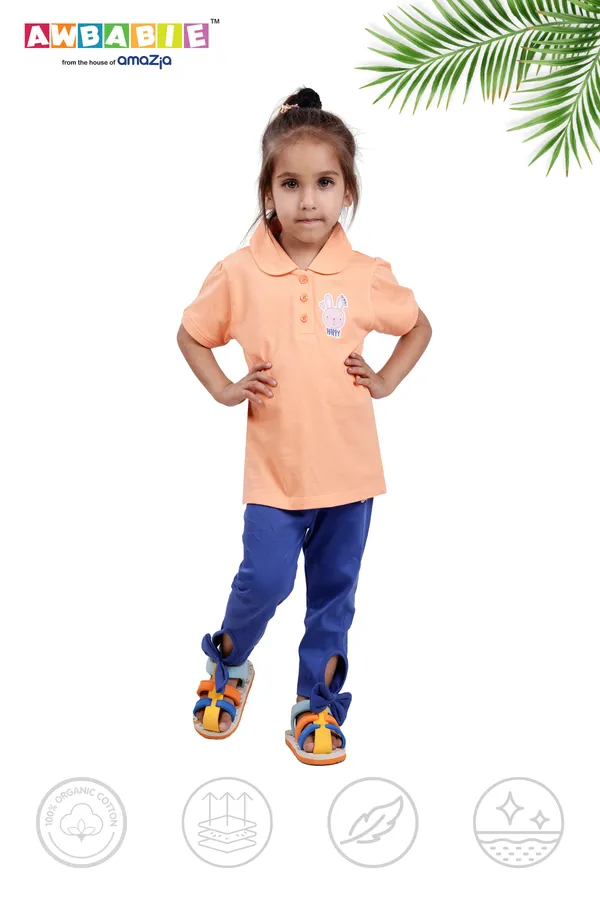 Orange_Soft_Cotton_Regular_T-Shirt_And_Blue_Legging_For_Girls_(Combo)