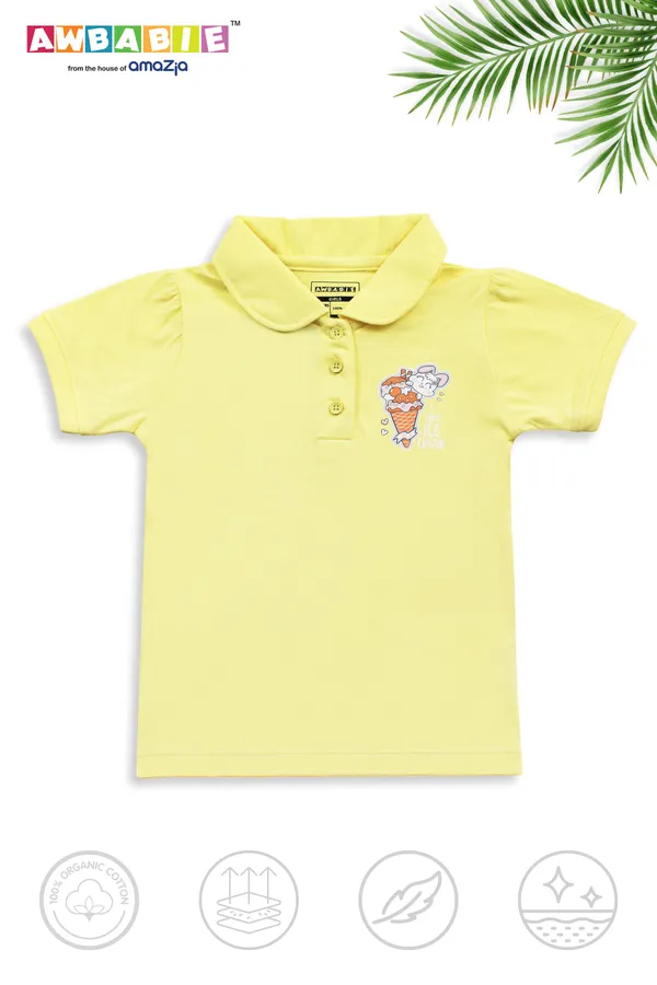 Yellow_Soft_Cotton_Regular_T-Shirt_And_Blue_Shorts_For_Girls_(Combo)