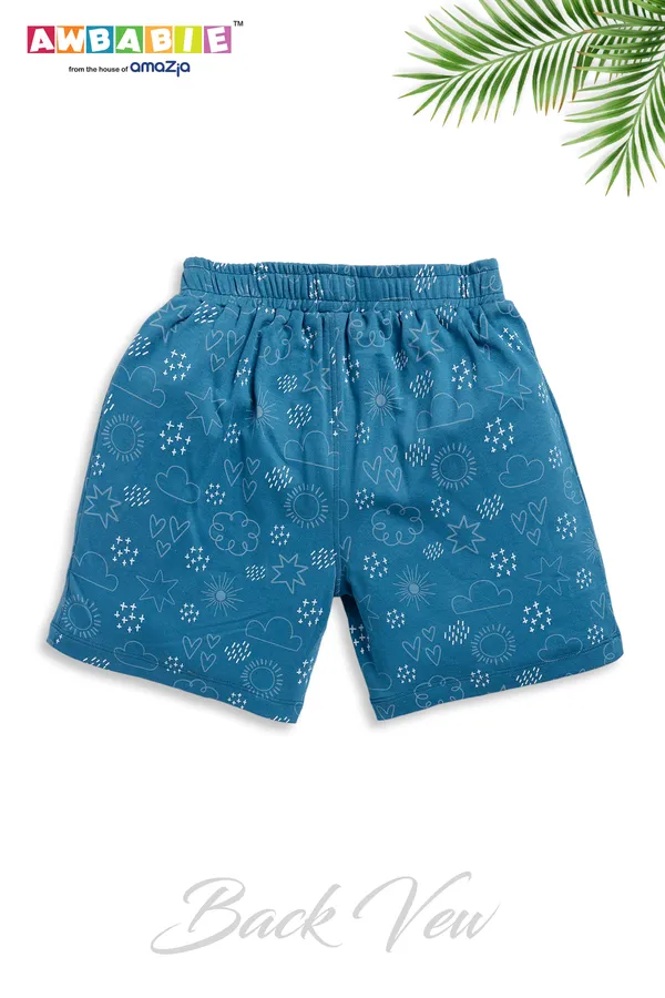 Yellow_Soft_Cotton_Regular_T-Shirt_And_Blue_Shorts_For_Girls_(Combo)