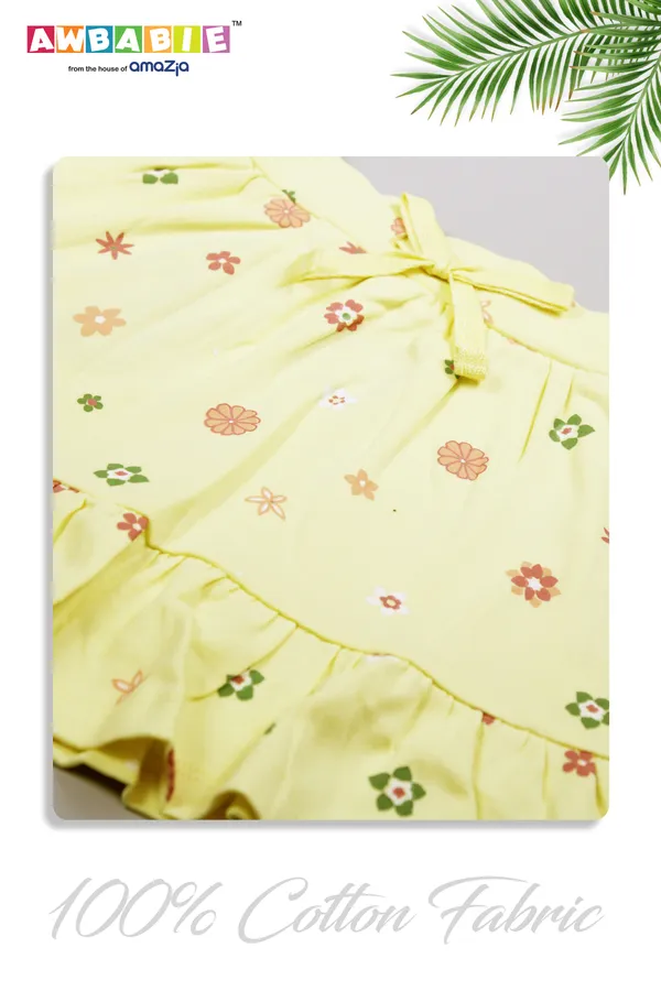 Yellow_Soft_Cotton_Regular__Casual_Skirt_Baby_Girls