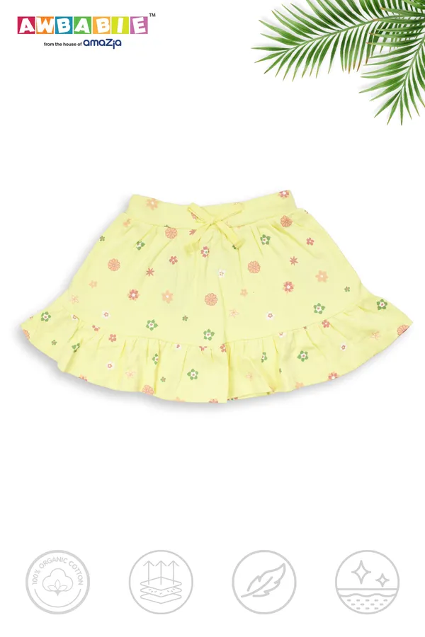 Yellow_Soft_Cotton_Regular__Casual_Skirt_Baby_Girls