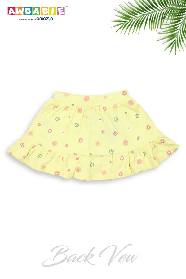 Yellow_Soft_Cotton_Regular__Casual_Skirt_Baby_Girls