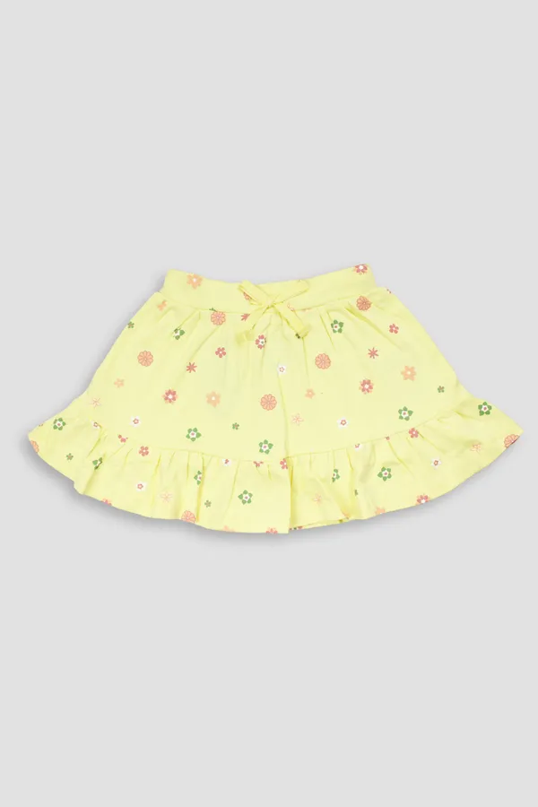 Yellow_Soft_Cotton_Regular__Casual_Skirt_Baby_Girls