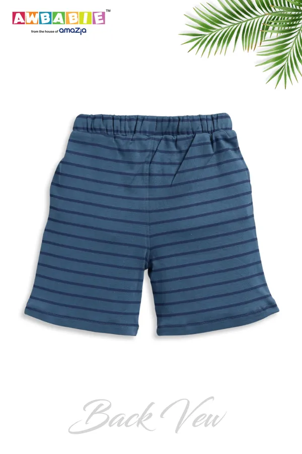 White_Soft_Cotton_Regular_T-Shirt_And_Blue_Shorts_For_Boy_(Combo)