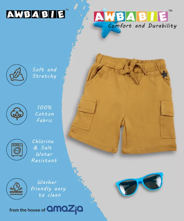 Yellow_100%_Cotton_Shorts_For_Infant_Boys