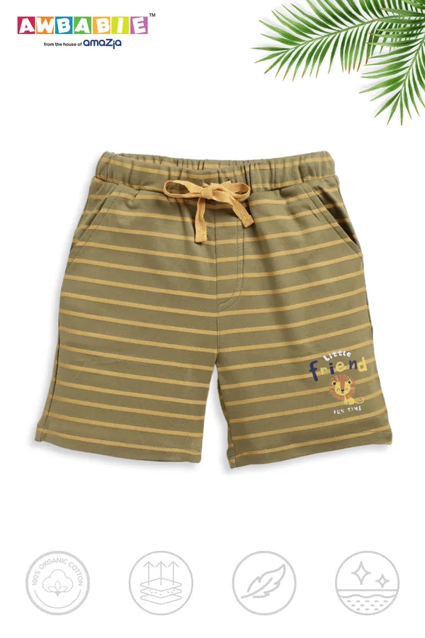 Yellow_Soft_Cotton_Regular_Sleeveless_T-Shirt_And_Shorts_For_Boy_(Combo)