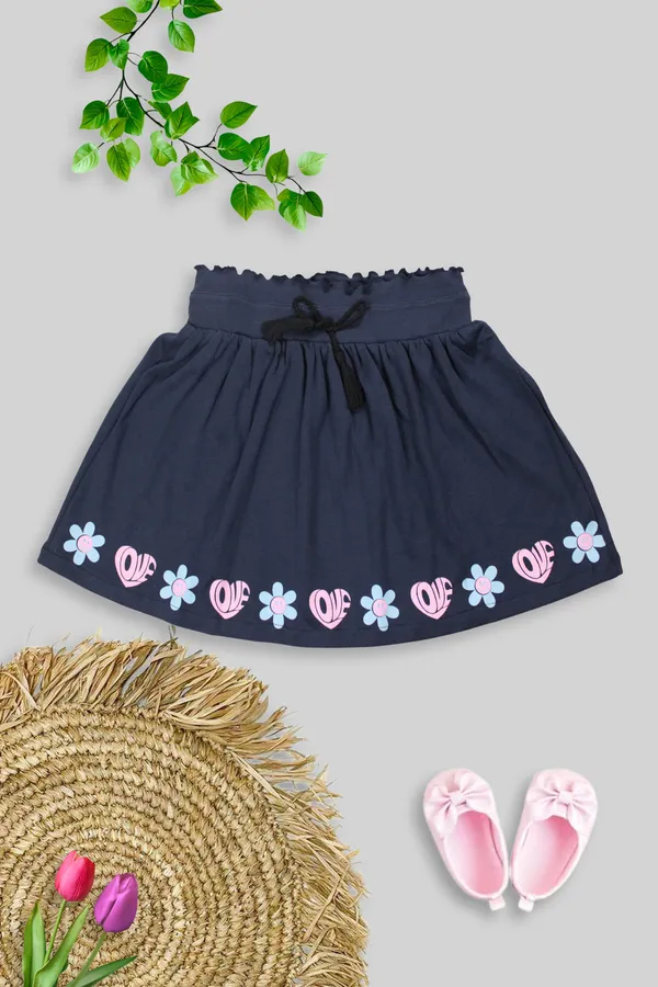 Navy_Blue_100%_Cotton_Skirts_For_Infant_Girls