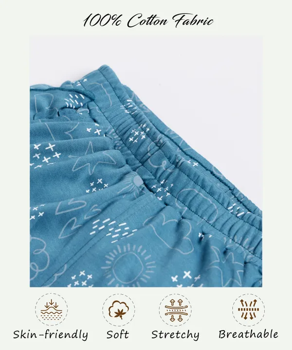 Blue_Soft_Cotton_All_Over_Print_Regular_Shorts_For_Girls