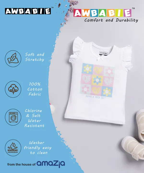 White_Solid_Regular_Casual_Round_Neck_T-Shirt_For_Baby_Girls