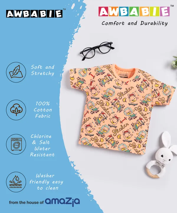Orange_Soft_Cotton_Solid_Round_Neck_T-Shirt_For_Baby_Boys