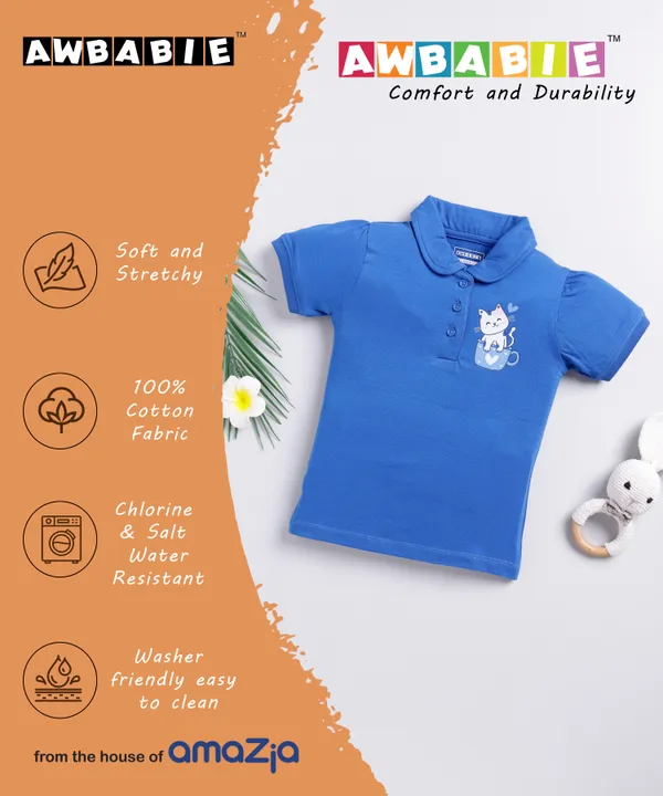 Awbabie_Toddler_Girls_Polo_T-Shirt_|_100%_Cotton_|_180_GSM_|_Soft_&_Breathable_|_Elastic_Armholes_|_Front_Button_Placket_|_Stylish_&_Comfortable