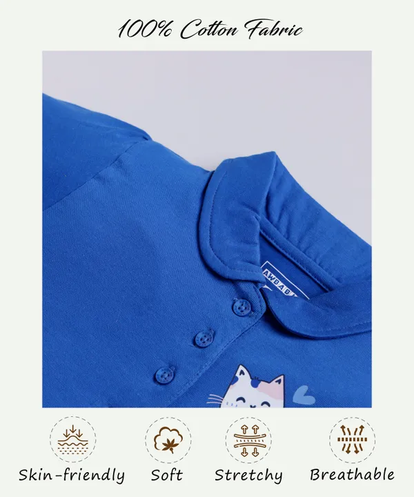 Awbabie_Toddler_Girls_Polo_T-Shirt_|_100%_Cotton_|_180_GSM_|_Soft_&_Breathable_|_Elastic_Armholes_|_Front_Button_Placket_|_Stylish_&_Comfortable