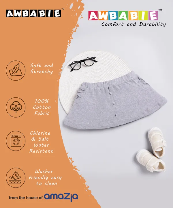 Grey_Soft_Cotton_Regular__Casual_Skort_Baby_Girls