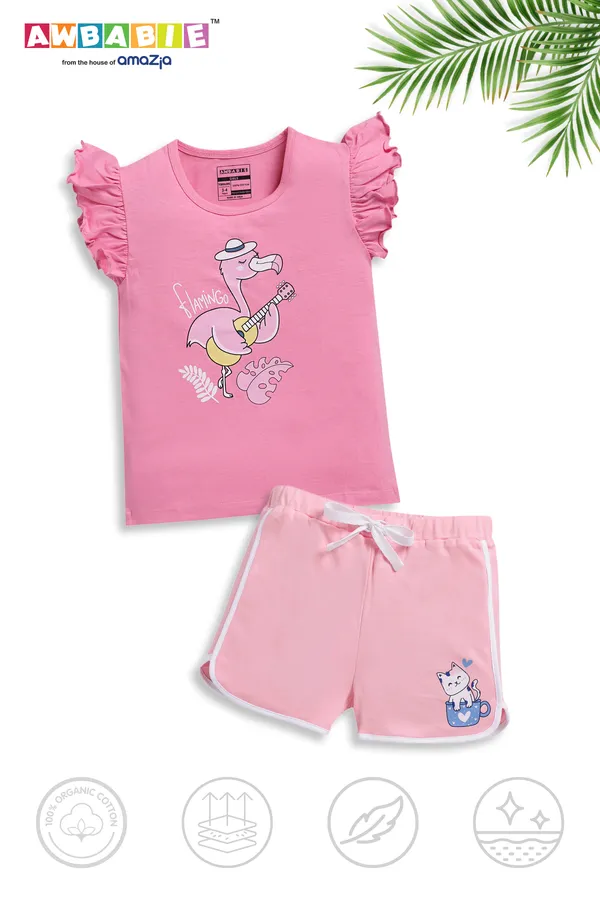 Pink_Soft_Cotton__Regular_T-_Shirts_And_Shorts_For_Girls_(Combo)