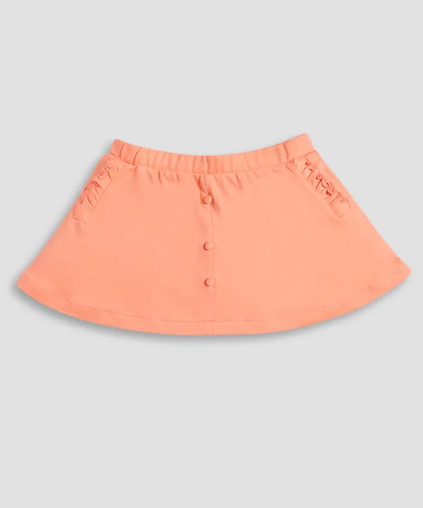 Orange_Soft_Cotton_Regular__Casual_Skort_Baby_Girls