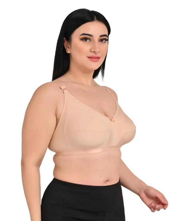 Beige_Full_Coverage_Single_Layered,_Non_Padded,_Non_Wired,_Seamed_Cups_Soft_Strap_Plus_Size_Bra