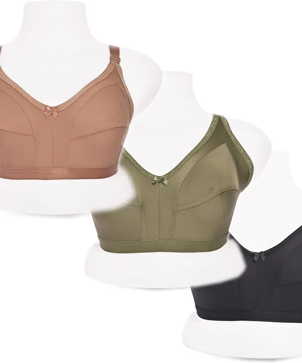 Pack_Of_3_Multicolor_Regular_Cotton_Blend_Solid_Non_Padded_Soft_Strap_Plus_Size_Bra