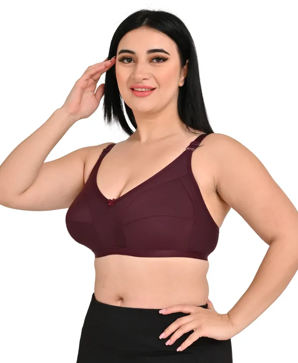Pack_Of_3_Multicolor_Regular_Cotton_Blend_Solid_Non_Padded_Soft_Strap_Plus_Size_Bra