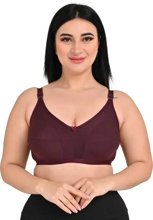 Pack_Of_2_Regular_Cotton_Blend_Solid_Non_Padded_Soft_Strap_Plus_Size_Bra_(Black_&_Maroon)
