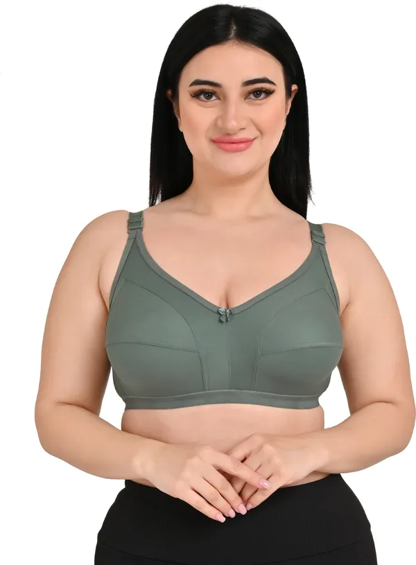 Pack_Of_3_Regular_Cotton_Blend_Solid_Non_Padded_Soft_Strap_Plus_Size_Bra_(White,_Black_&_Green)