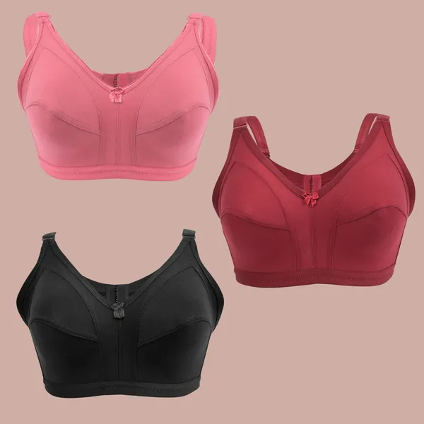 Non-Padded_Non-Wired_Full_Coverage_Full-Figure_Bra_(Pack_Of_3_PCS)