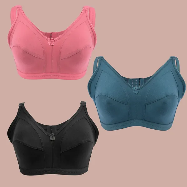 Non-Padded_Non-Wired_Full_Coverage_Full-Figure_Bra_(Pack_Of_3_PCS)