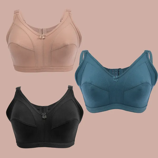 Non-Padded_Non-Wired_Full_Coverage_Full-Figure_Bra_(Pack_Of_3_PCS)