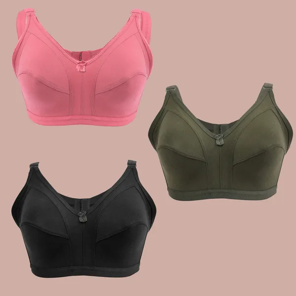 Non-Padded_Non-Wired_Full_Coverage_Full-Figure_Bra_(Pack_Of_3_PCS)