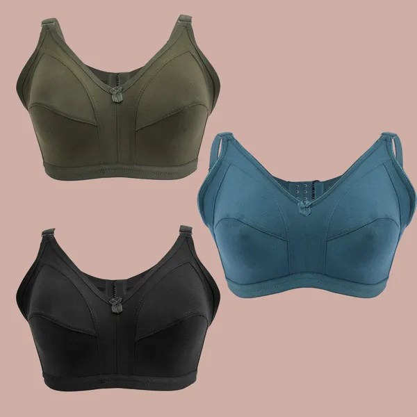 Non-Padded_Non-Wired_Full_Coverage_Full-Figure_Bra_(Pack_Of_3_PCS)