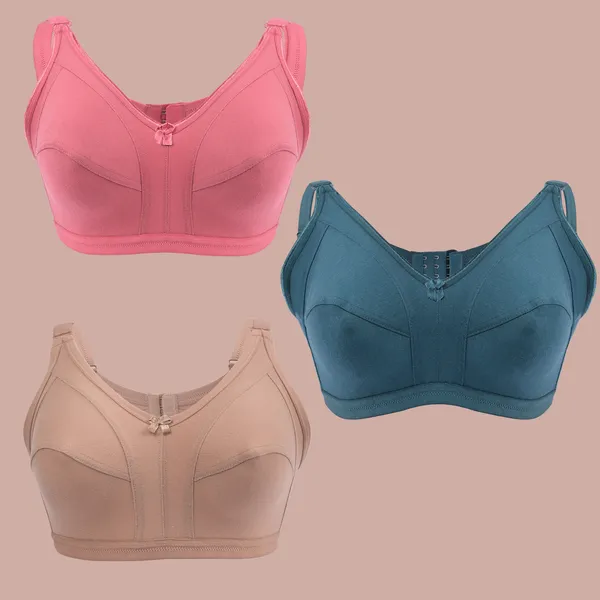 Non-Padded_Non-Wired_Full_Coverage_Full-Figure_Bra_(Pack_Of_3_PCS)