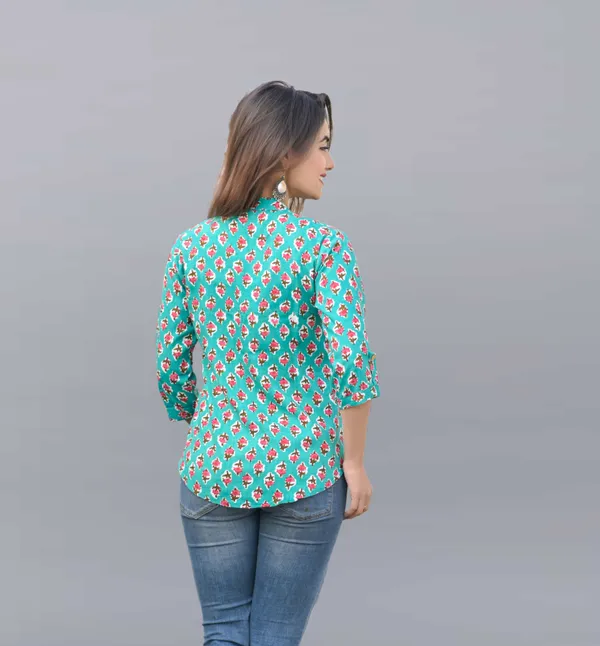 Blue_Viscose_Rayon_Casual_Printed_Top_For_Women