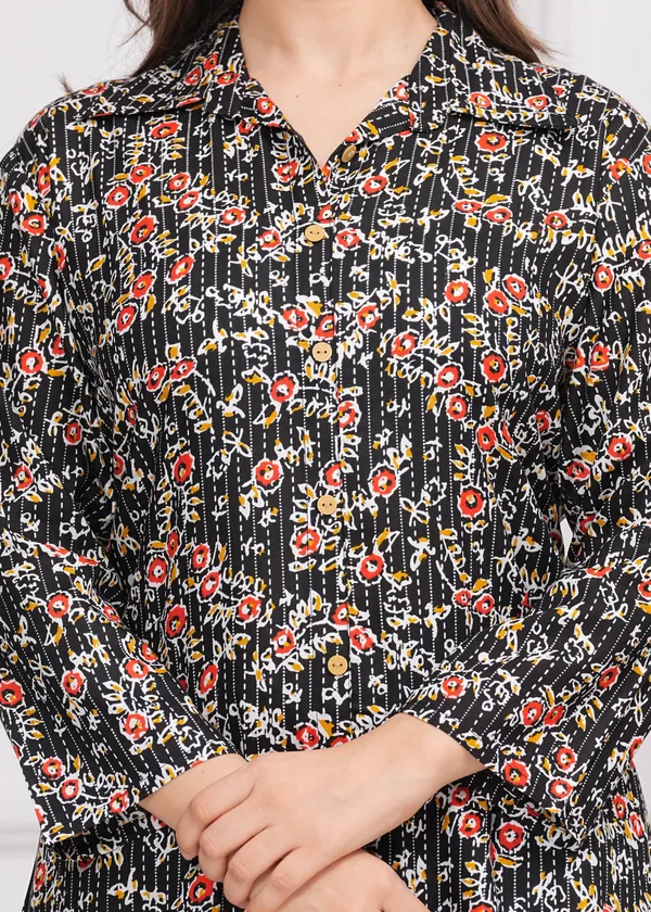 Black_Viscose_Rayon_Casual_Tunic_Pant_Printed_Co-Ords_Set_For_Women