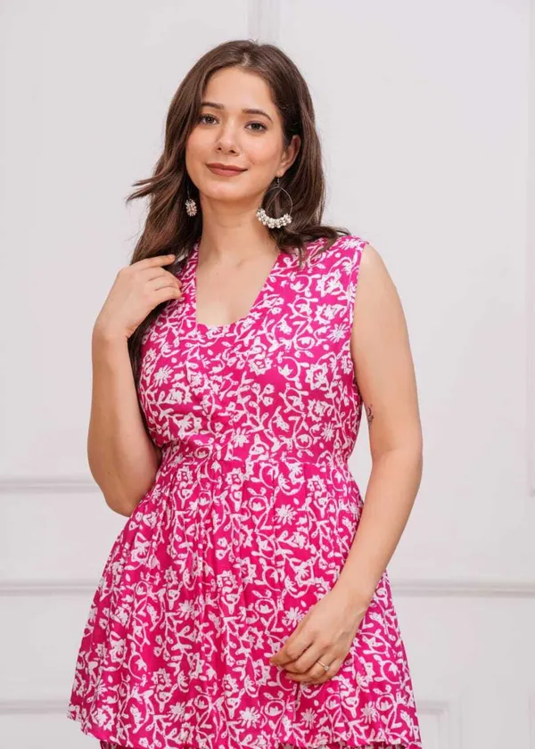 Pink_Viscose_Rayon_Casual_Tunic_Pant_Printed_Co-Ords_Set_For_Women