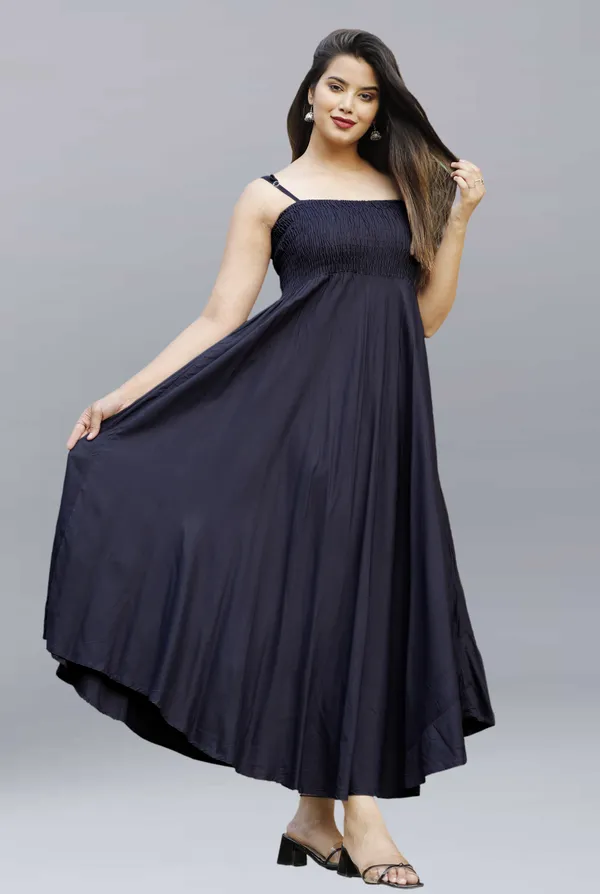 Black_Viscose_Rayon_Maxi/Full_Length_Gown_Dress_For_Women