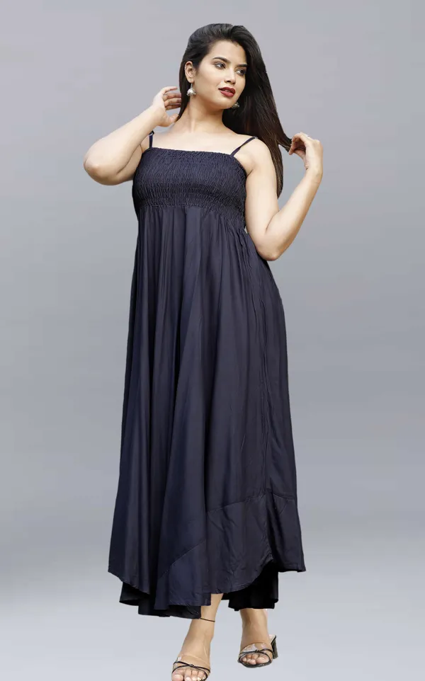 Black_Viscose_Rayon_Maxi/Full_Length_Gown_Dress_For_Women