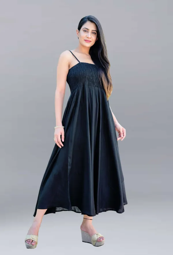 Black_Viscose_Rayon_Maxi/Full_Length_Gown_Dress_For_Women
